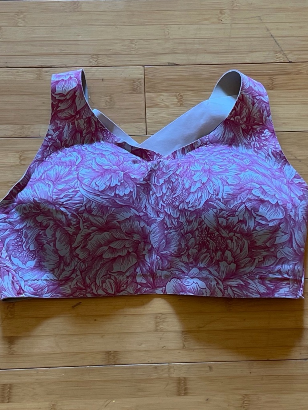 lululemon athletica Floral Wireless Crop Bra - Pink & White
